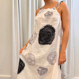 LINEN DRESS - B&W PRINT