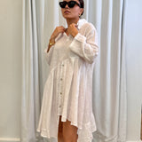 LINEN DRESS - WHITE