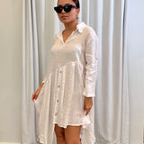 LINEN DRESS - WHITE