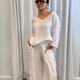 LINEN PANT - WHITE